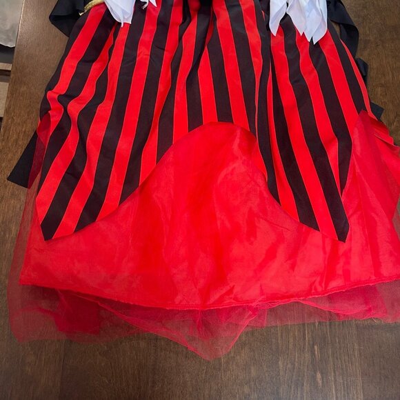 Zucos Pirate Halloween Costume Girls Size 7-9 Dress Up Cosplay Dagger, Hat NEW - Picture 7 of 11